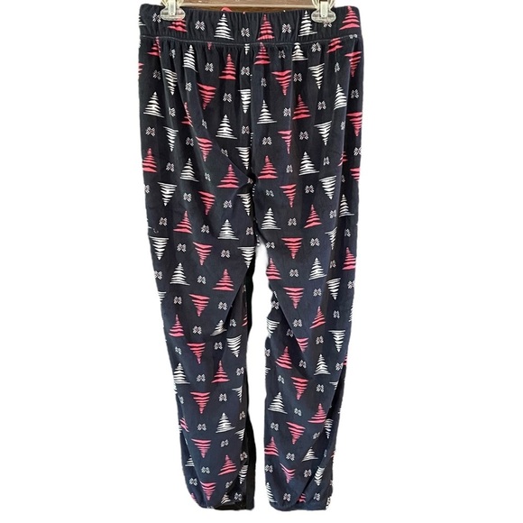 Sonoma Size M Velour Pajama Set Long Sleeve Navy Pink White - Picture 4 of 4